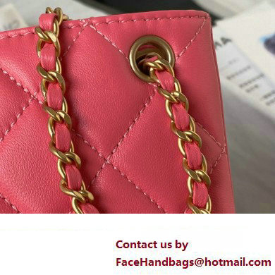 Chanel Lambskin  &  Gold-Tone Metal Baguette Bag AS4611 Fuchsia 2024